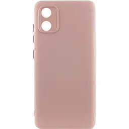 Чехол TPU GETMAN Liquid Silk Full Camera для Motorola Moto E13 Розовый / Pink Sand