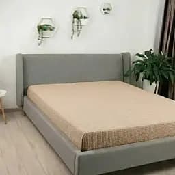 Простирадло Бамбук Світло-бежеве м'яке завдовжки 2,00 × 2,30 м для двоспального різання