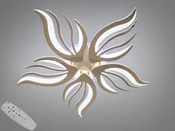 Стельова LED люстра для спальні та вітальні Diasha 2527/5G золото 75 см 78W з пультом