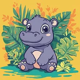 Картина за номерами "Бегемот у тропіках" Ідейка KHO1260, 30х30 см