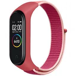 Ремінець Nylon New для Xiaomi Mi Band 3/4/5/6/7 Pomegranate Red / Pink
