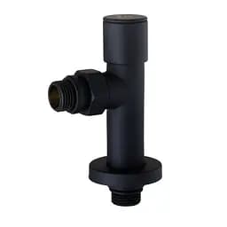 Набір Кран вентильний кутовий з американкою Solomon Lux 1/2″ 7777 (2шт.) Black 000020284 - мініатюра 2