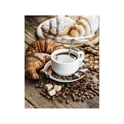 Алмазна мозаїка Strateg Ароматна кава з круасанами 40х50 см