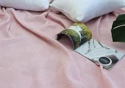 Простирадло-покривало Tag Tekstil піке 200х235 см. Клітина пудра - мініатюра 5