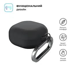 Силіконовий чохол для навушників Samsung Galaxy Buds Core, Hang Case, чорний, ультратонкий захисний кейс товщиною 2 мм, захист від подряпин, пилу та ударів, компактний, з карабіном для кріплення, ArmorStandart (ARM88041) - мініатюра 2