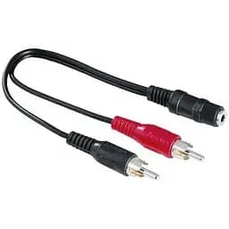 Перехідник аудіо Jack 3.5mm F -> 2 x RCA M 0.4 м