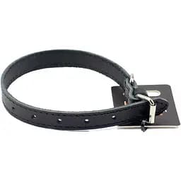 Нашийник для собак Agility з ремінної шкіри 27-35х1.6 см чорний