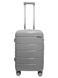 Валіза мала S+ з поліпропілену Milano bag 0305 52л Срібна - мініатюра 1
