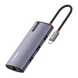 Порт-реплікатор ColorWay Docking Station USB-C 6-в-1 Type C PD 100W/USB3.0х3/USB2.0/RJ45 (CW-HUB03) - мініатюра 4