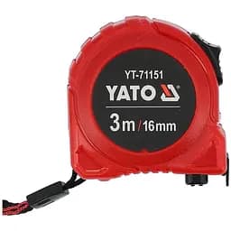 Рулетка Yato з сталевою стрічкою нейлоновим покриттям подвійним блокуванням 3 м x 16 мм (YT-71151)