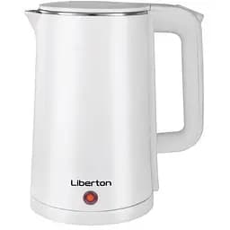 Електрочайник Liberton LEK-6824, білий, 1500W, 1.8л, дисковий, подвійна стінка (нержавіюча сталь+пластик), автовідключення,