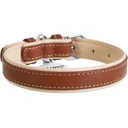 Нашийник для собак Waudog Soft, шкіряний, з QR паспортом,46-60х3,5 см, коричневый
