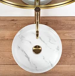 Умивальник Rea Sami 35,5x35,5 nature marble (REA-U6606), Глянцева - мініатюра 3