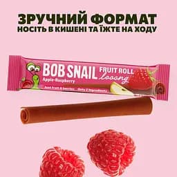 Натуральна фруктово-ягідна цукерка Bob Snail Fruit Roll Looong яблучно-малинова 15 г  - мініатюра 2