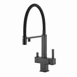 Смеситель для кухни под фильтр с гибким изливом черный матовый Frap G4395-56 Черный матовый