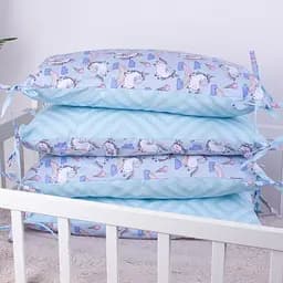 Захисна подушка-борт MirSon Kids Time 18-0006 Rainbow Unicorn, синя, 4 шт. - мініатюра 6