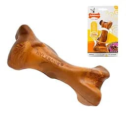 Жевательная игрушка Nylabone Beef Bone для собак до 11 кг прочная резина с ароматом говядины и подливы