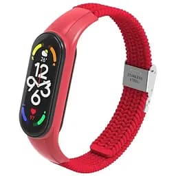 Ремешок Braided Buckle Mi Band 3/4/5/6/7 Красный (07)