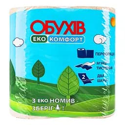 Папір туалетний Обухів Комфорт, на гільзі, 2 шари, 4 шт. - мініатюра 2