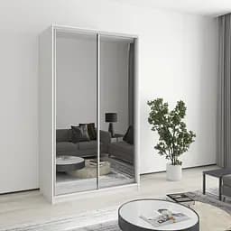 Шафа-купе дводверна MebelStar Стандарт AL 2 Дзеркала 120x60x210 см Аляска білий (MBS-2515)