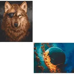 Набір картин за номерами 2 в 1 Art Craft Вервольф 40х50 (11645- AC) та Вибух Фаетона 40х50 см (10552-AC)