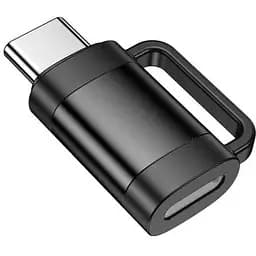 Переходник Hoco UA31E Type-C male to iP female adapter черный