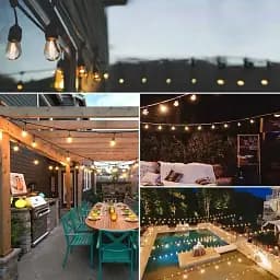 Світлодіодні ліхтарі Svater Outdoor, 128FT Festoon Lights Powered by Powered by Electrical S14 Garden - мініатюра 5