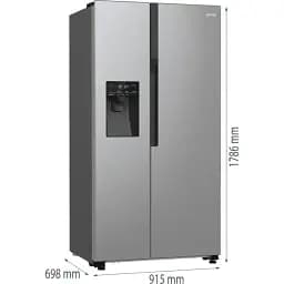 Холодильник Gorenje SBS 179х70х92 см 2 двері 376(190) л А++ NF+ Інв. диспенсер генератор льоду Зовн. Диспл нерж - мініатюра 6