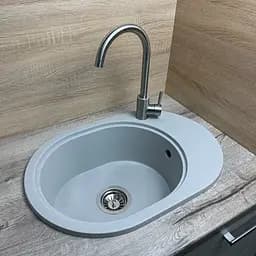 Кухонна мийка Adamant Ovale 610x420x180 світло-сірий 646223, Сірий - мініатюра 2
