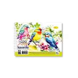 Скетчбук акварельный "Птички" А5 Апельсин АП-0204-3, 20 листов