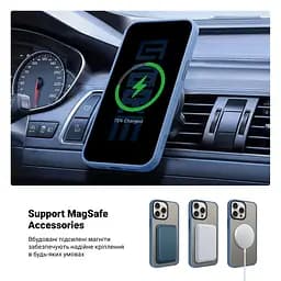 Чехол для Apple iPhone 15 Pro Max, Uniq MagCase, голубой, противоударный, панель-накладка с MagSafe, ударопрочный TPU+PC, с магнитом MagSafe, поддержка полноценной беспроводной зарядки, ArmorStandart (ARM75332) - мініатюра 4