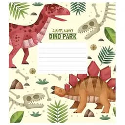 Зошит учнівський Dino park Школярик 012-3227K-4 в клітинку на 12 аркушів