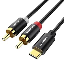 Перехідник Vention Audio Type-C M - 2RCA F 1,5м чорний (BGDBG)