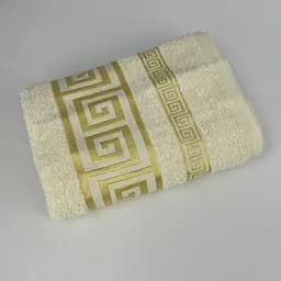 Рушник для обличчя махровий Febo Vip Cotton Grek Туреччина 6388 молочний 50х90 см - мініатюра 5