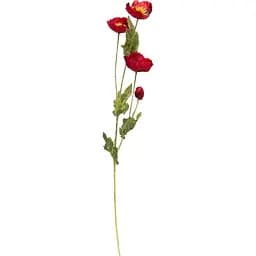 Штучна гілка Devilon Мак 4 квітки на гілці 60 см червона (632403)