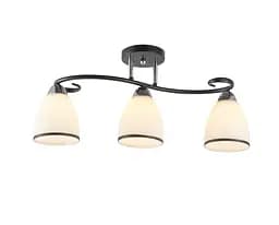 Люстра потолочная на 3 плафона 6366-3 Черный+Хром