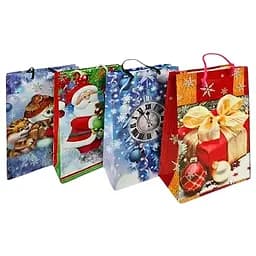 Пакет подарочный NGS-026 Новый Год бумажный 17x26x8 см 12 шт. ассорти