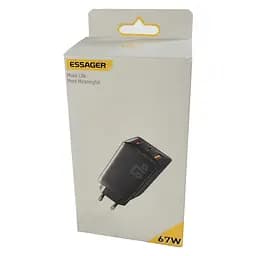 Мережевий зарядний пристрій EssagerDIANYUN 67W GaN travel charger 2C+A чорний - мініатюра 2