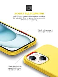 Силиконовый чехол с MagSafe для Apple iPhone 15, ICON2 MagCase, желтый, противоударный, панель с мягкой подкладкой, защита всего корпуса, поддержка беспроводной зарядки, совместим с защитными стеклами и пленками, ArmorStandart (ARM77011) - мініатюра 5