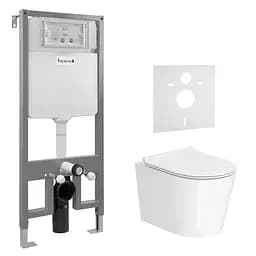 Комплект инсталляция 3 в 1 Imprese i2330 + унитаз Imprese Jess Rimless i11330 с сидением Soft Close, Белый