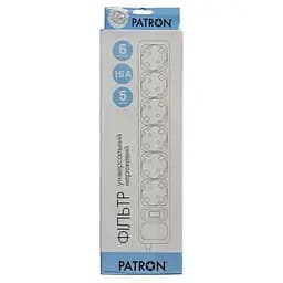 Мережевий фільтр живлення Patron 5.0 m, 3*1.5mm2 (SP-1655) 6 розеток BLACK (EXT-PN-SP-1665) - мініатюра 2
