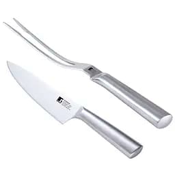 Набір Bergner Bbq Lovers ніж та виделка для м'яса сріблястий (BG-40220-MM)