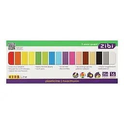 Пластилин цветной Zibi KIDS Line, 16 цветов, 256 г, ZB.6275