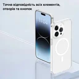 Чохол Vokamo для iPhone 15 Pro Max подвійний захисний з магнітним кільцем прозорий (NVK010806) - мініатюра 5