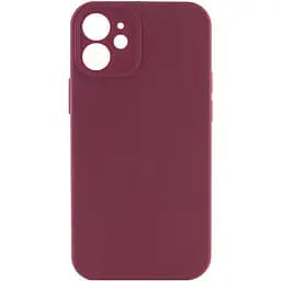 Чохол Epik Silicone Case Full Camera Protective (AA) NO LOGO для Apple iPhone 12 (6.1) Бордовий / Plum