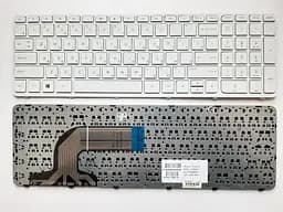Клавіатура для ноутбуків HP 350 G1, 350 G2, 355 G2 біла з білою рамкою RU/US