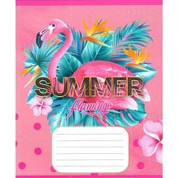 Зошит учнівський "Рожевий фламінго" 012-500059K-4 в клітинку, 12 аркушів (959050)