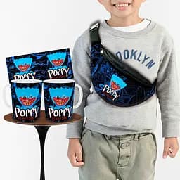 Набір: дитяча сумка-бананка+кружка Хаггі Ваггі Poppy Playtime 32х15см, бананка для хлопчика через плече на подарунок (00998)