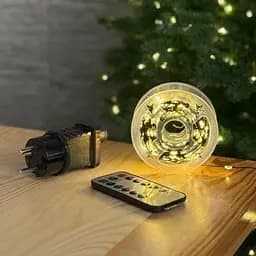 Светодиодная гирлянда Роса 50 метров теплый белый свет зеленый провод 500 LED 8 режимов с пультом