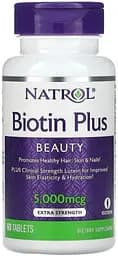 Вітаміни та мінерали Natrol Biotin 5000 mcg, 150 таблеток